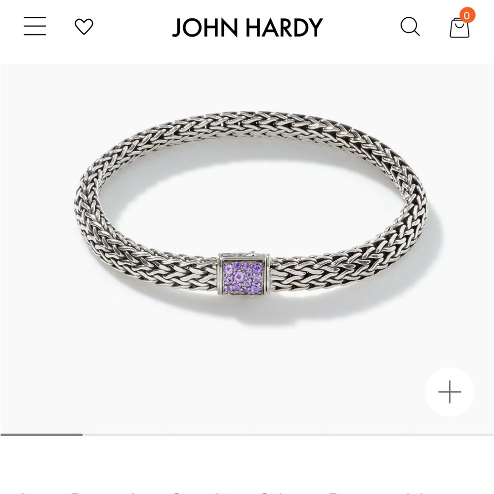 John Hardy Silver Bracelet with Amethyst Accents